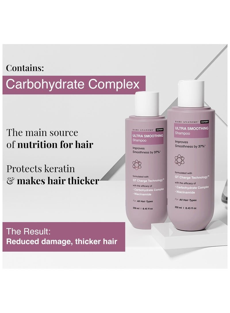 BARE ANATOMY Ultra Smoothing Hair Shampoo | Restores Smoothing And Texture By 37% | Dry And Frizzy Hair | Powered By Carbohydrate Complex And Niacinamide | Paraben And Sulfate Free | For Women And Men | 250Ml - Image 5